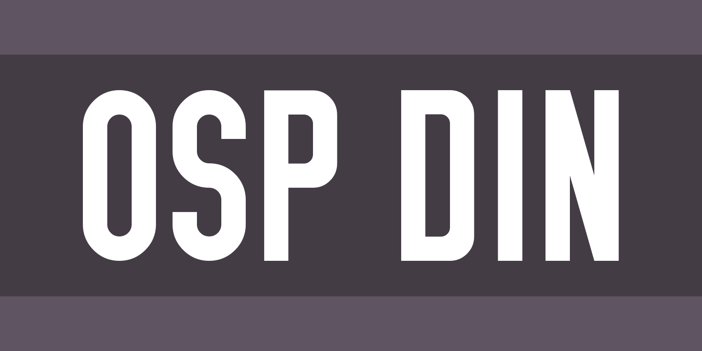 Beispiel einer OSP DIN-Schriftart